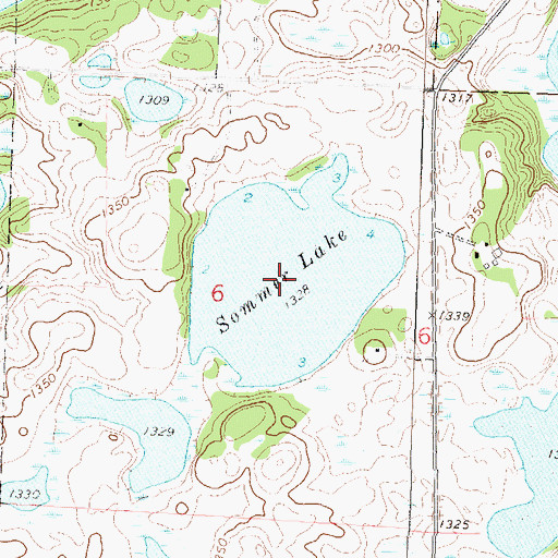 Topographic Map of Sommer Lake, MN