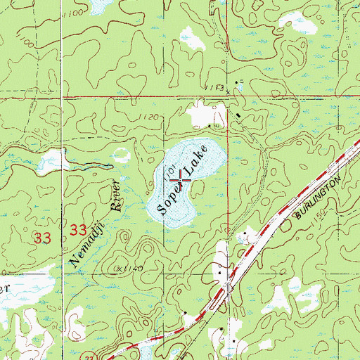 Topographic Map of Soper Lake, MN