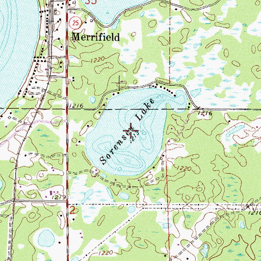 Topographic Map of Sorensen Lake, MN
