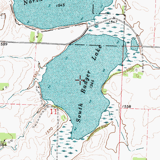Topographic Map of South Badger Lake, MN