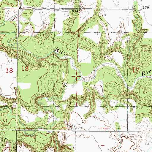 Topographic Map of South Branch Rush River, MN