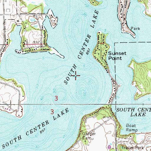 Topographic Map of South Center Lake, MN