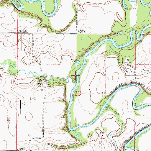 Topographic Map of South Creek, MN
