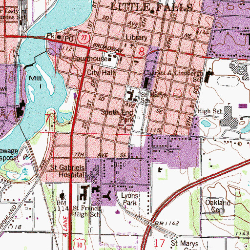 Topographic Map of South End Park, MN