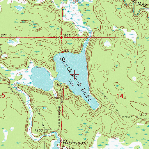 Topographic Map of South Fork Lake, MN