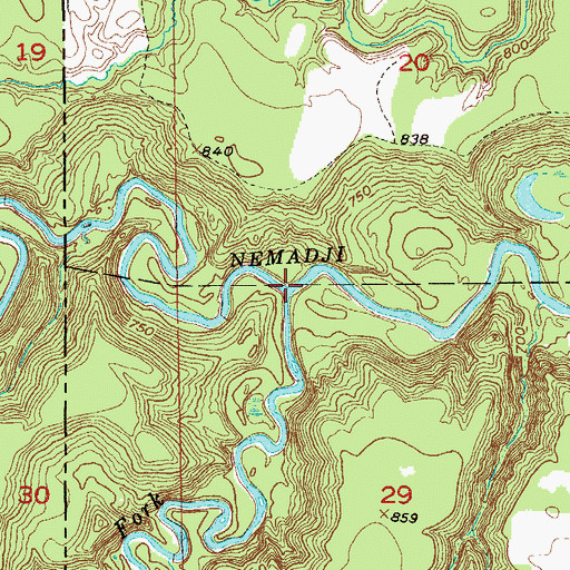 Topographic Map of South Fork Nemadji River, MN
