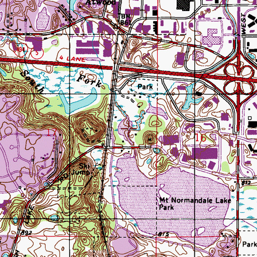 Topographic Map of South Fork Ninemile Creek, MN