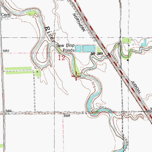 Topographic Map of South Fork Rabbit River, MN