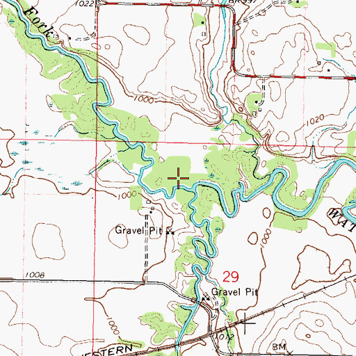Topographic Map of South Fork Watonwan River, MN