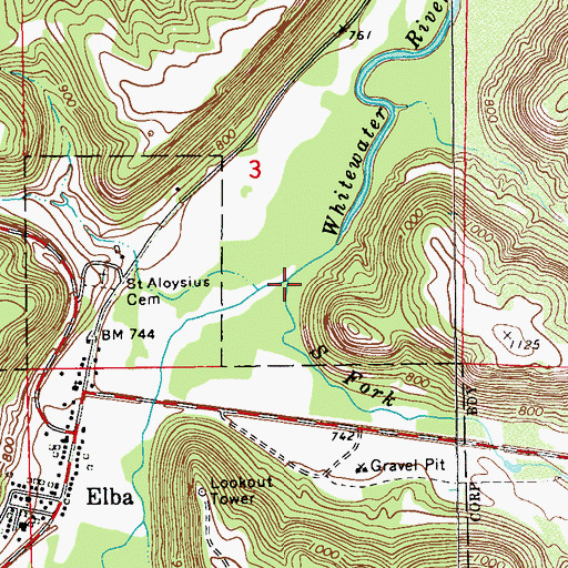 Topographic Map of South Fork Whitewater River, MN