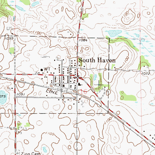 Topographic Map of South Haven, MN