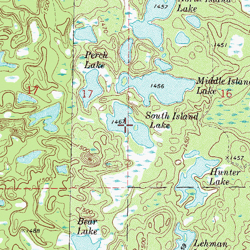 Topographic Map of South Island Lake, MN