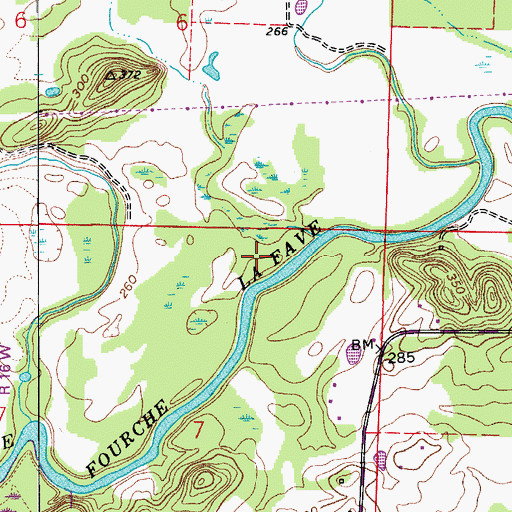 Topographic Map of Moab (historical), AR
