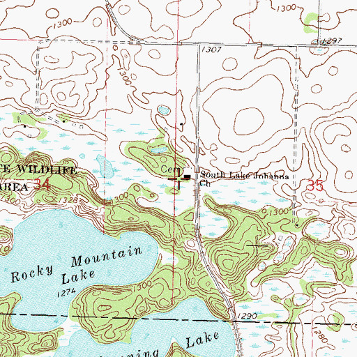 Topographic Map of South Lake Johanna Church, MN