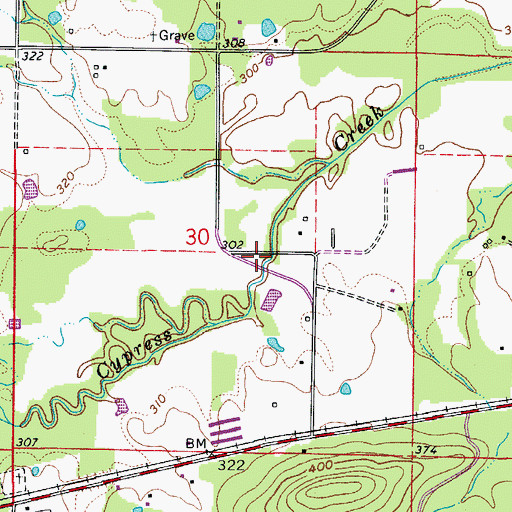 Topographic Map of Mount Carmel Church (historical), AR