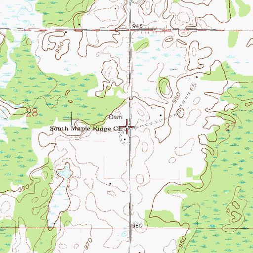 Topographic Map of South Maple Ridge Church, MN