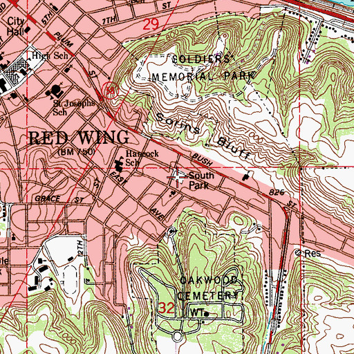Topographic Map of South Park, MN