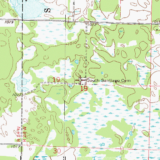 Topographic Map of South Santiago Cemetery, MN