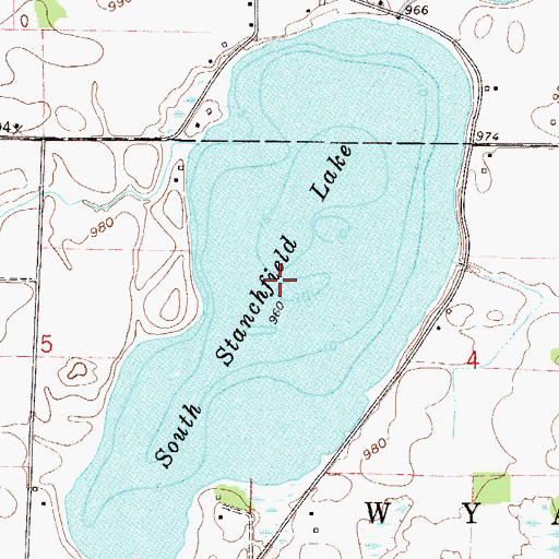 Topographic Map of South Stanchfield Lake, MN