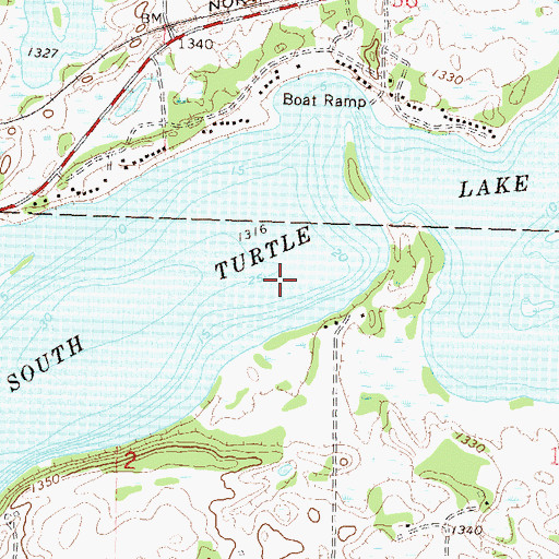 Topographic Map of South Turtle Lake, MN