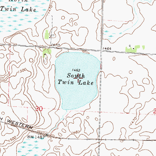 Topographic Map of South Twin Lake, MN