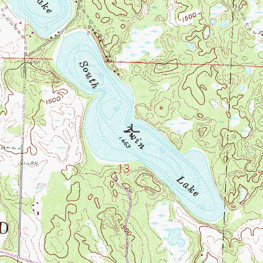 Topographic Map of South Twin Lake, MN