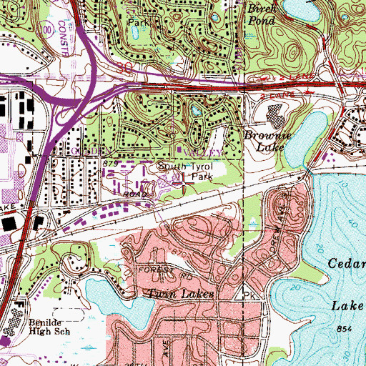 Topographic Map of South Tyrol Park, MN