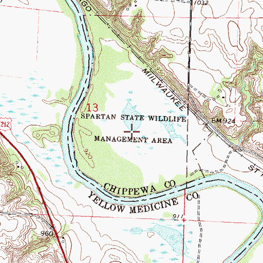 Topographic Map of Spartan State Wildlife Management Area, MN