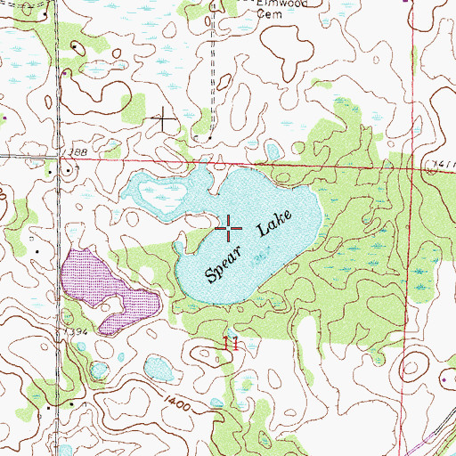 Topographic Map of Spear Lake, MN