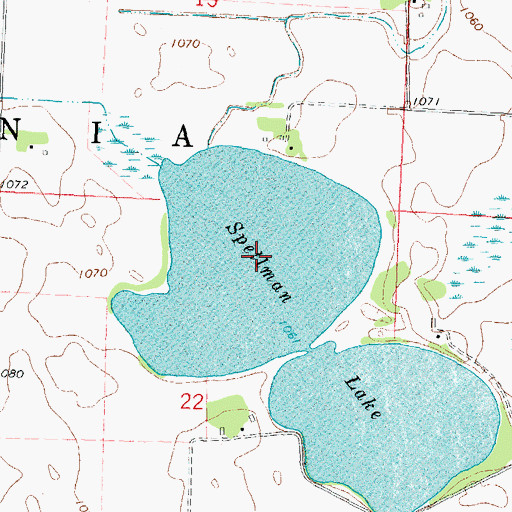 Topographic Map of Spellman Lake, MN