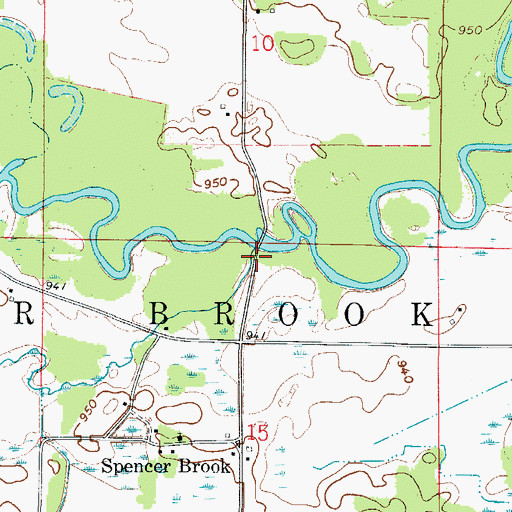 Topographic Map of Spencer Brook, MN