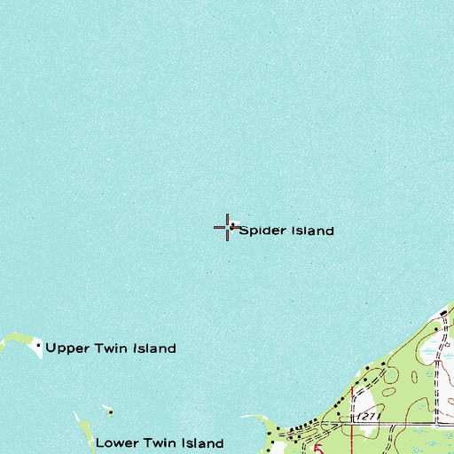 Topographic Map of Spider Island, MN