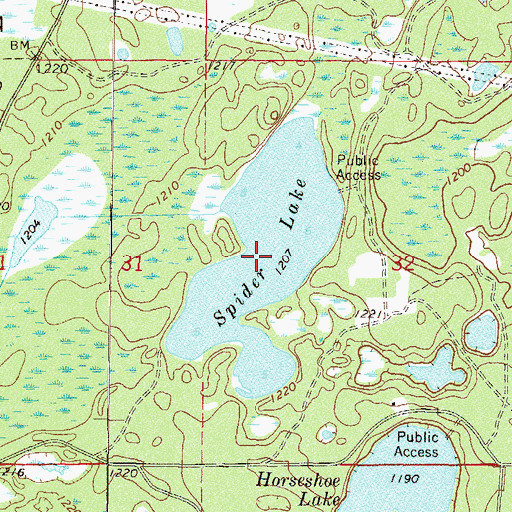 Topographic Map of Spider Lake, MN
