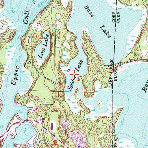 Topographic Map of Spider Lake, MN