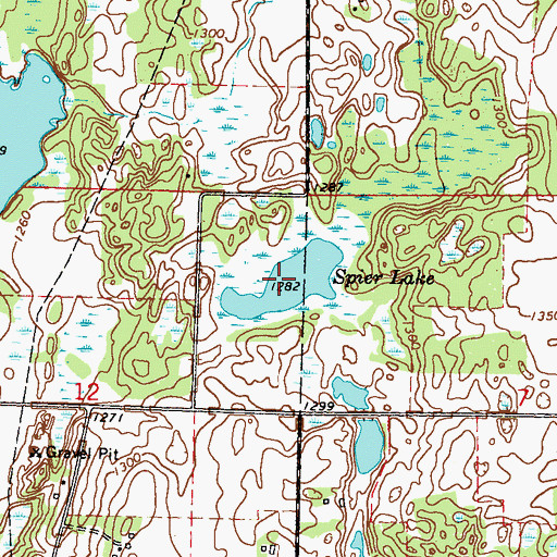 Topographic Map of Spier Lake, MN