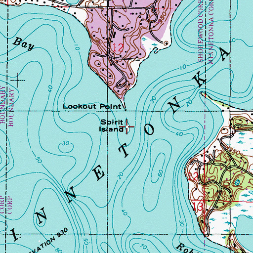 Topographic Map of Spirit Island, MN