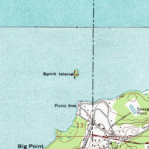 Topographic Map of Spirit Island, MN