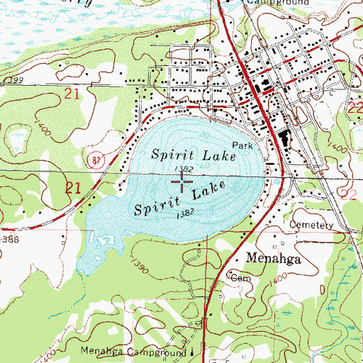 Topographic Map of Spirit Lake, MN