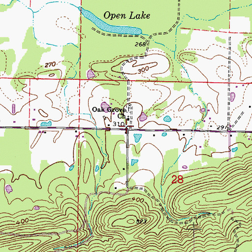 Topographic Map of Oak Grove, AR