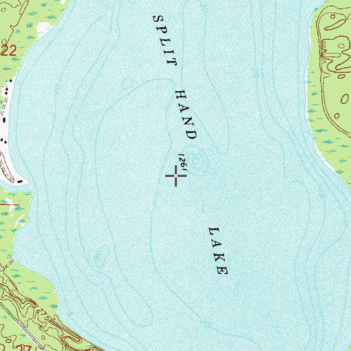 Topographic Map of Split Hand Lake, MN