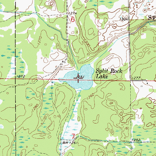 Topographic Map of Split Rock Lake, MN