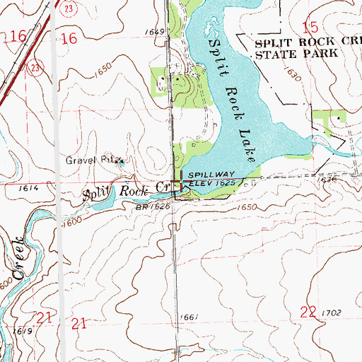 Topographic Map of Split Rock Lake, MN