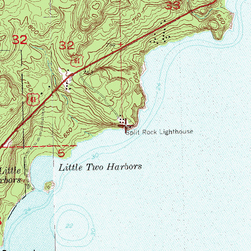 Topographic Map of Split Rock Lighthouse, MN