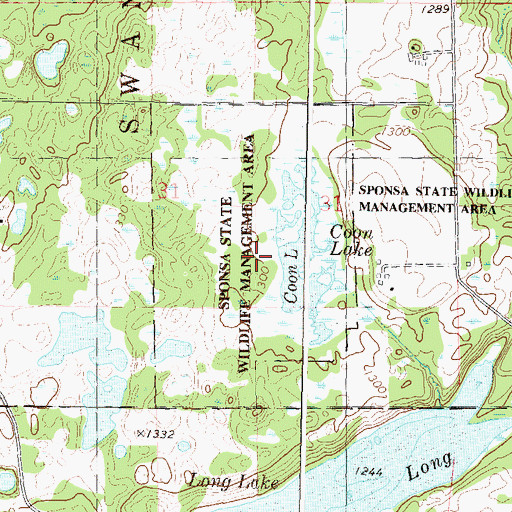 Topographic Map of Sponsa State Wildlife Management Area, MN