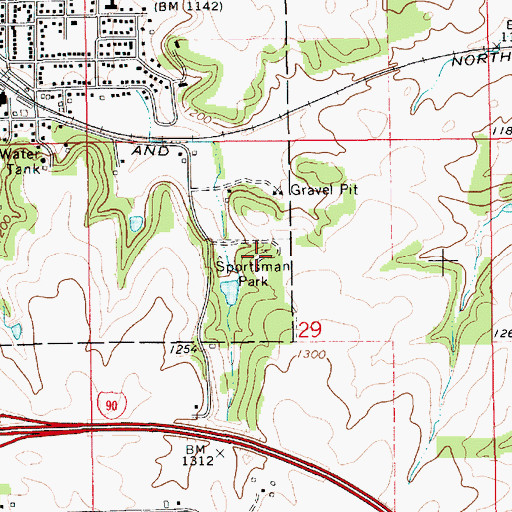 Topographic Map of Sportsman Park, MN