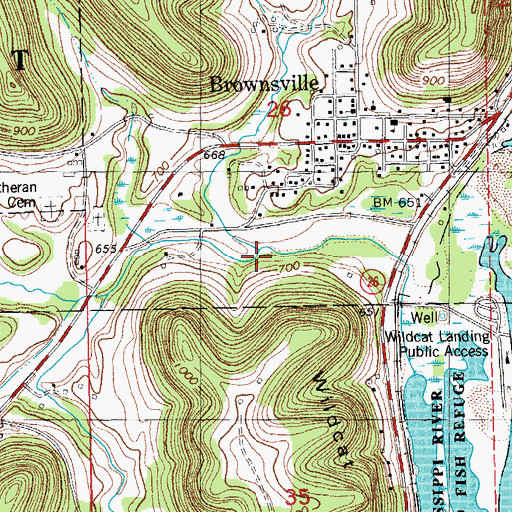 Topographic Map of Spring Branch, MN