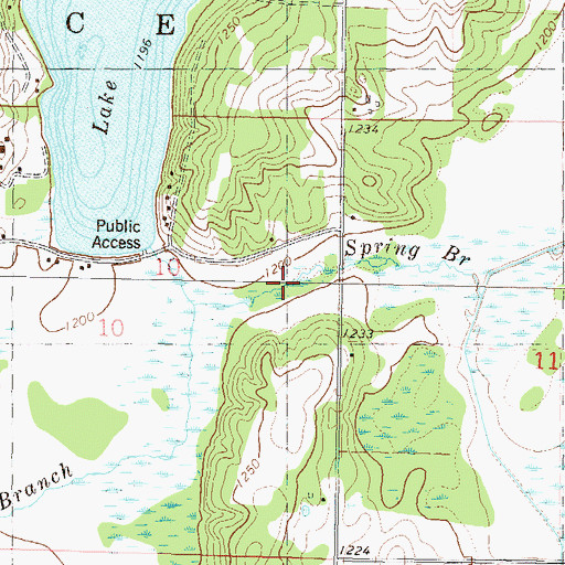 Topographic Map of Spring Branch Swan River, MN