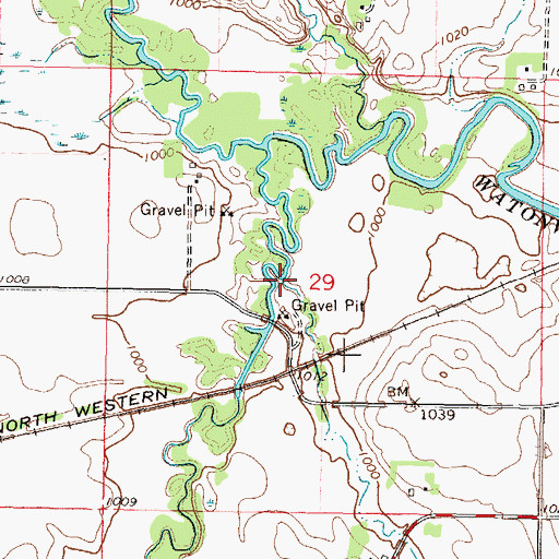 Topographic Map of Spring Brook, MN