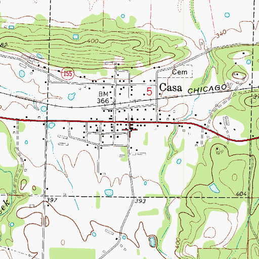 Topographic Map of Perry-Casa Elementary School (historical), AR