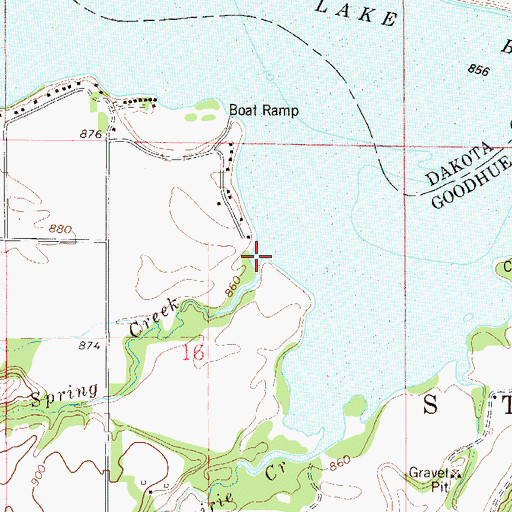 Topographic Map of Spring Creek, MN